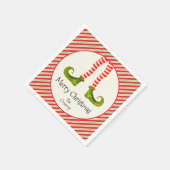 小妖精や小人レグスクリスマスホリデーパーティー スタンダードカクテルナプキン (角)