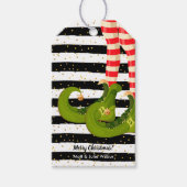小妖精や小人レッグオンブラックとホワイトストライプズ ギフトタグ (正面)