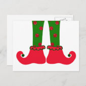 小妖精や小人レッグクリスマスポストカード シーズンポストカード (正面/裏面)