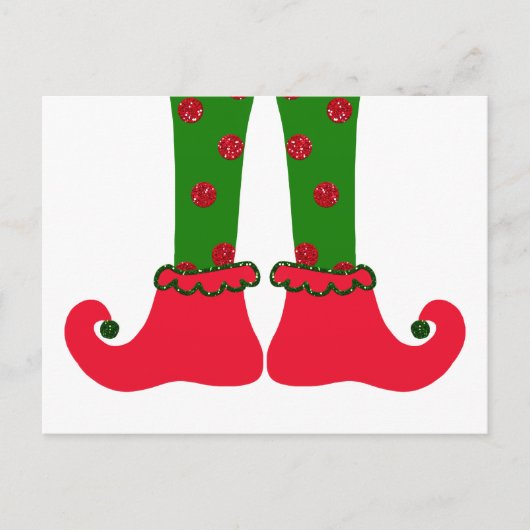 小妖精や小人レッグクリスマスポストカード シーズンポストカード (正面)