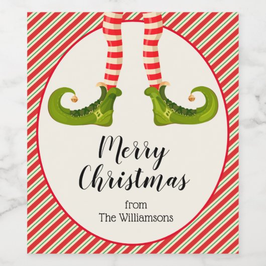 小妖精や小人レッグクリスマス ワインラベル (シングルラベル)