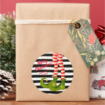 小妖精や小人レッグストライプオンクリスマスメリークリスマス