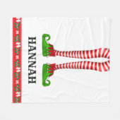 小妖精や小人レッグチャイルドスパーソナライズされたクリスブランケット フリースブランケット (正面(横))