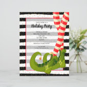 小妖精や小人レッグホリデークリスマスバジェット招待状 (スタンド正面)