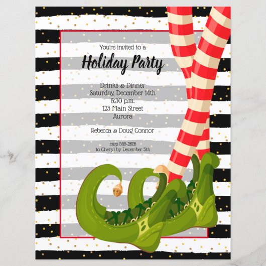 小妖精や小人レッグホリデークリスマスバジェット招待状 (正面)