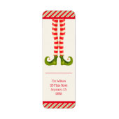 小妖精や小人レッグホリデークリスマス差出人住所 ラベル (正面)