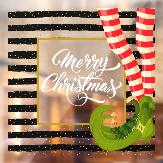 小妖精や小人レッグメリークリスマスホリデー ウィンドウサイン (シート2)