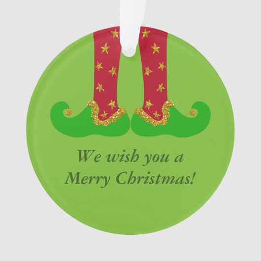 小妖精や小人レッグ、クリスマス、ユーカスタマイズオーナメント オーナメント (正面)