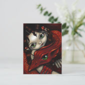 「小妖精や小人乙女と彼女の竜」はがき ポストカード (スタンド正面)