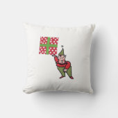 小妖精や小人付き水玉模様ギフトスクエア装飾用クッション クッション (正面)