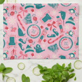 小妖精や小人休日の枠アイコンのパターン キッチンタオル (折り畳み)