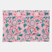 小妖精や小人休日の枠アイコンのパターン キッチンタオル (横)