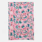 小妖精や小人休日の枠アイコンのパターン キッチンタオル (縦)