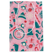 小妖精や小人休日の枠アイコンのパターン ミディアムペーパーバッグ (正面)