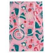 小妖精や小人休日の枠アイコンのパターン ミディアムペーパーバッグ (裏面)