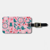 小妖精や小人休日の枠アイコンのパターン ラゲッジタグ (正面横)