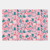 小妖精や小人休日の枠アイコンのパターン ラッピングペーパーシート (正面3)
