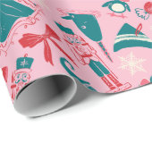 小妖精や小人休日の枠アイコンのパターン ラッピングペーパー (ロールコーナー)