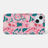 小妖精や小人休日の枠アイコンのパターン iPhone 15ケース (裏面横)