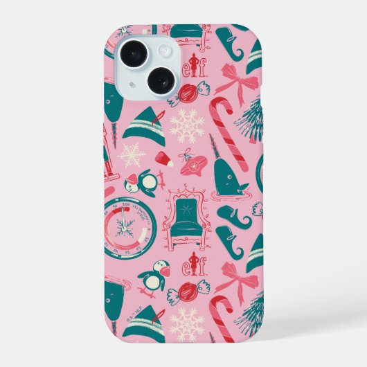 小妖精や小人休日の枠アイコンのパターン iPhone 15ケース (裏面)