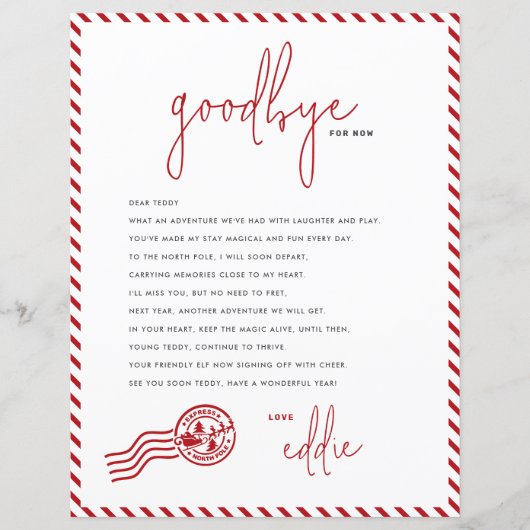 小妖精や小人出発レターあなたの小妖精や小人ノートからさよなら (正面)