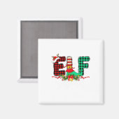 小妖精や小人分隊クリスマスファミリーグループマッチングサンタxm マグネット (正面/裏面)