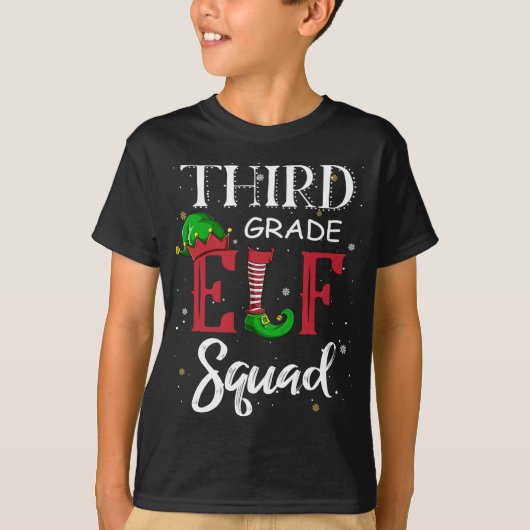 小妖精や小人分隊3年生クリスマス先生トップ Tシャツ (正面)