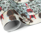 小妖精や小人及び雪だるま包装紙 ラッピングペーパー (ロールコーナー)