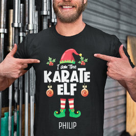 小妖精や小人名に一致する空手クリスマス家族 Tシャツ