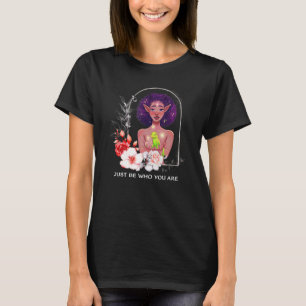 小妖精や小人妖精あなたインスパイア自身の引用文水色D Tシャツ