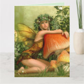 小妖精や小人妖精ガールファンタジーアート誕生日カード カード (正面)