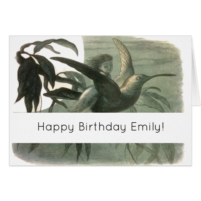 小妖精や小人妖精小人ムーンナイトシーン飛んでいるバード (正面横)