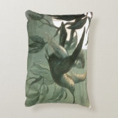 小妖精や小人妖精小人ムーンナイトシーン飛んでいるバード アクセントクッション (裏面(縦))