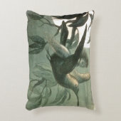 小妖精や小人妖精小人ムーンナイトシーン飛んでいるバード アクセントクッション (正面(垂直))