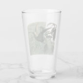 小妖精や小人妖精小人ムーンナイトシーン飛んでいるバード タンブラーグラス (裏面)