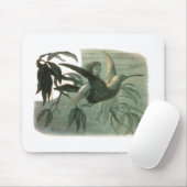 小妖精や小人妖精小人ムーンナイトシーン飛んでいるバード マウスパッド (マウス)