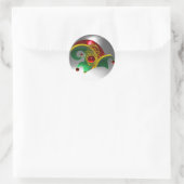 小妖精や小人帽子/金ゴールド宝石ダイヤモンドの羽、宝石の石 ラウンドシール (バッグ)