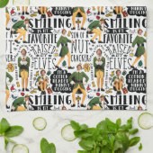 小妖精や小人引用文パターン キッチンタオル (折り畳み)