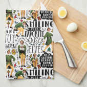 小妖精や小人引用文パターン キッチンタオル (四つ折り)