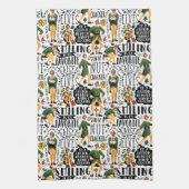 小妖精や小人引用文パターン キッチンタオル (縦)