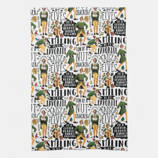 小妖精や小人引用文パターン キッチンタオル (縦)