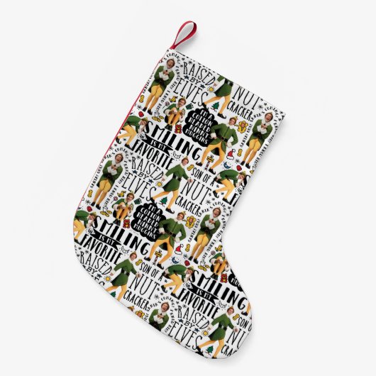 小妖精や小人引用文パターン スモールクリスマスストッキング (正面 (吊り時))