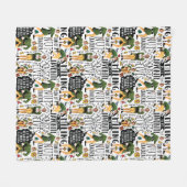 小妖精や小人引用文パターン フリースブランケット (正面(横))