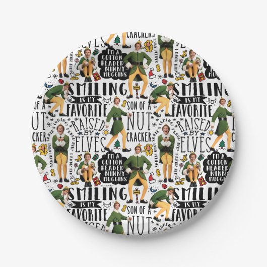 小妖精や小人引用文パターン ペーパープレート (正面)