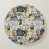 小妖精や小人引用文パターン ラウンドクッション (裏面)