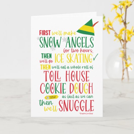 小妖精や小人旅程クリスマスカード© GraphicLoveShop カード (黄色い花)