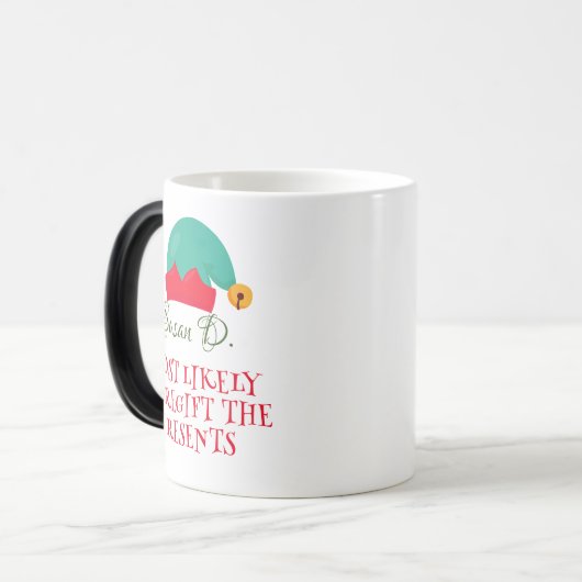 小妖精や小人最も可能性が高いクリスマスのプレゼントを再贈る モーフィングマグカップ (正面左)