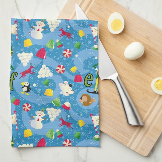 小妖精や小人漫画のパターン キッチンタオル (四つ折り)