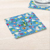 小妖精や小人漫画のパターン スクエアペーパーコースター (アングル)