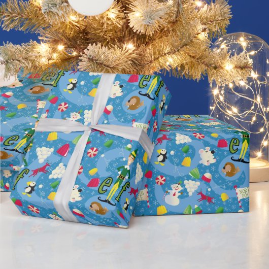 小妖精や小人漫画のパターン ラッピングペーパー (クリスマス)